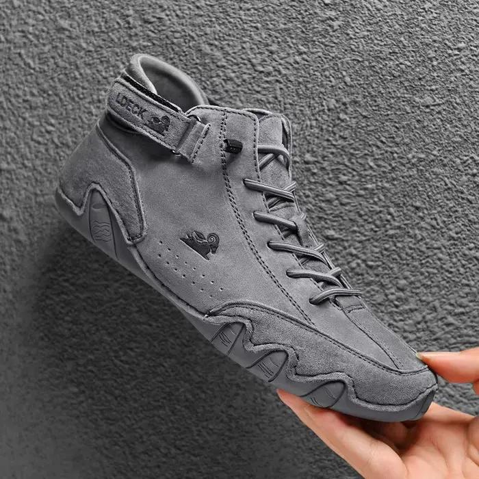 Bottes imperméables montantes pour hommes, bottes de luxe en microfibre et cuir synthétique, chaussures d'hiver haute qualité, bottes de moto décontractées et robustes pour homme, chaussures de luxe de marque BIG RUNNING pour homme, occasions spéciales et tous les jours