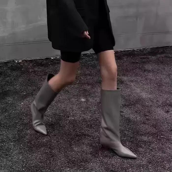 Bottes hautes Chelsea en cuir verni pour femmes