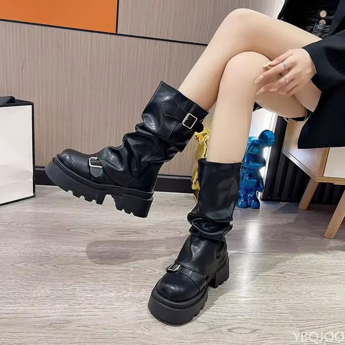 Bottes pour femmes à semelle épaisse