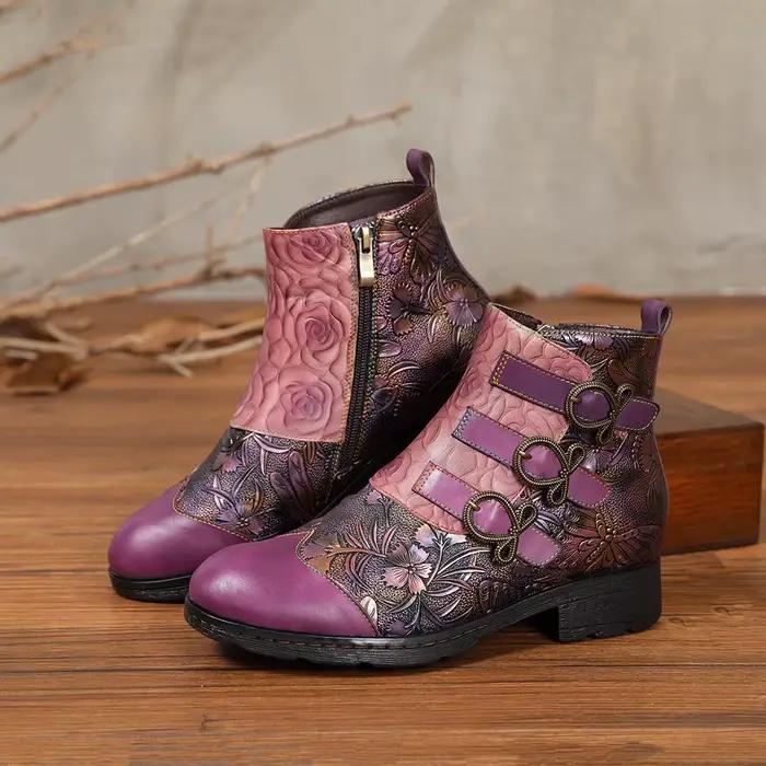 Socofy Raffan-Bottes plates courtes pour femmes