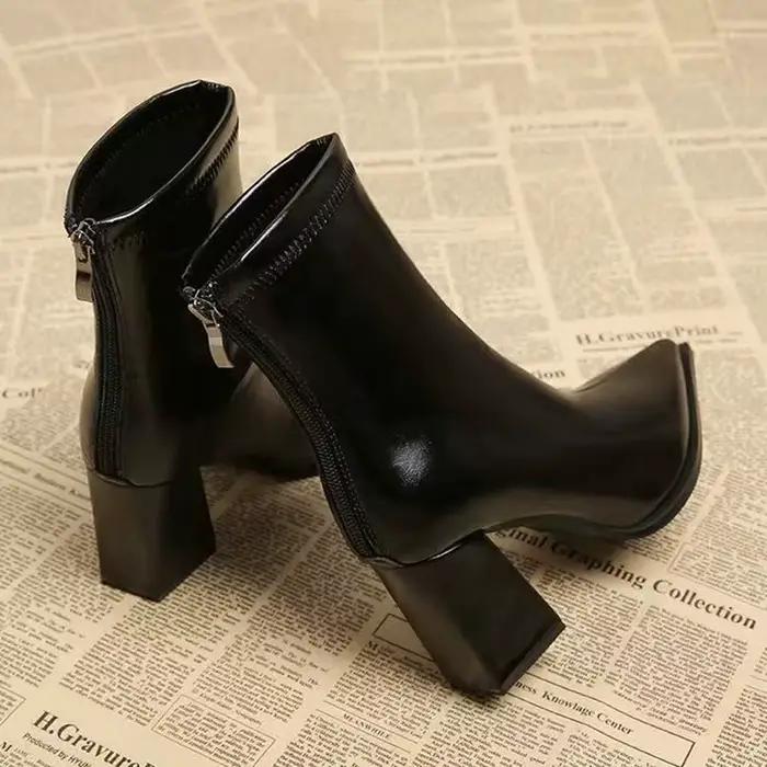 Bottes courtes pointues haut de gamme pour femmes
