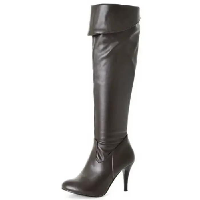 Femmes bottes minces talons hauts femmes bottes femmes Sexy sur le genou dames bottes printemps automne chaussures haute 8 cm grande taille 34-50