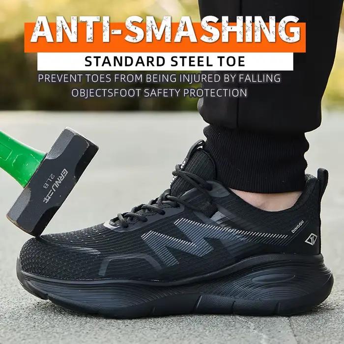 Bottes de sécurité robustes et légères pour hommes avec bout en acier protection talon semelle EVA ocasions travail sécurité