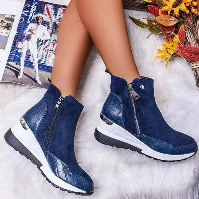 Bottes vulcanisées basses à semelles épaisses pour femmes