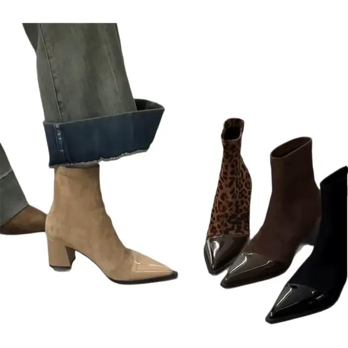 Bottines courtes élastiques en caoutchouc pour femmes élégantes et durables pour les occasions spéciales printemps automne