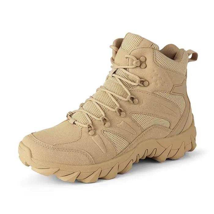 Bottes de combat tactiques améliorées pour hommes, chaussures de randonnée anti-usure à réponse rapide pour le camping en extérieur, la pêche et la chasse
