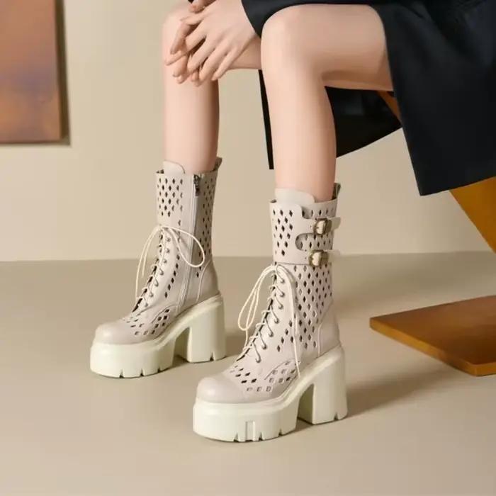 Bottines à plateforme respirantes tendance