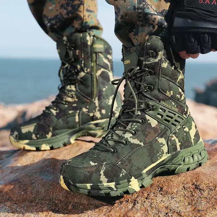 Haute qualité hommes bottes d'extérieur Camouflage chasse homme botte de Trekking anti-dérapant