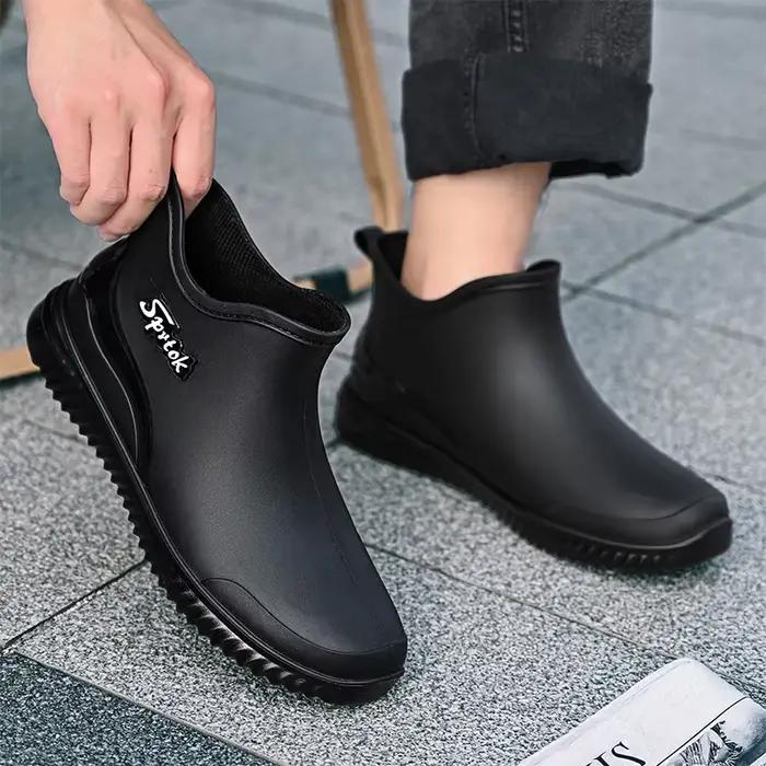 Bottines de pluie imperméables et antidérapantes pour hommes, résistantes à l'usure, adaptées à la pêche et au camping, printemps/automne