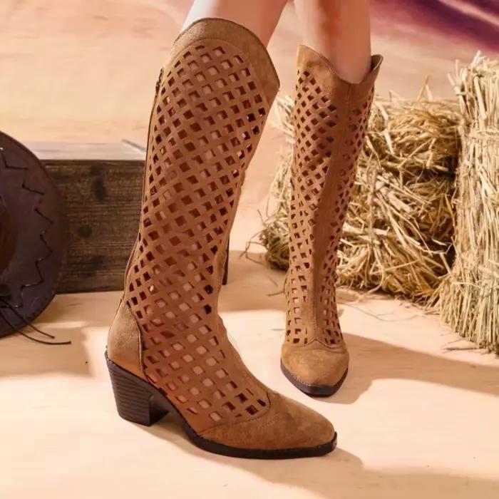 Nouvelles bottes pour femmes à talon bloc