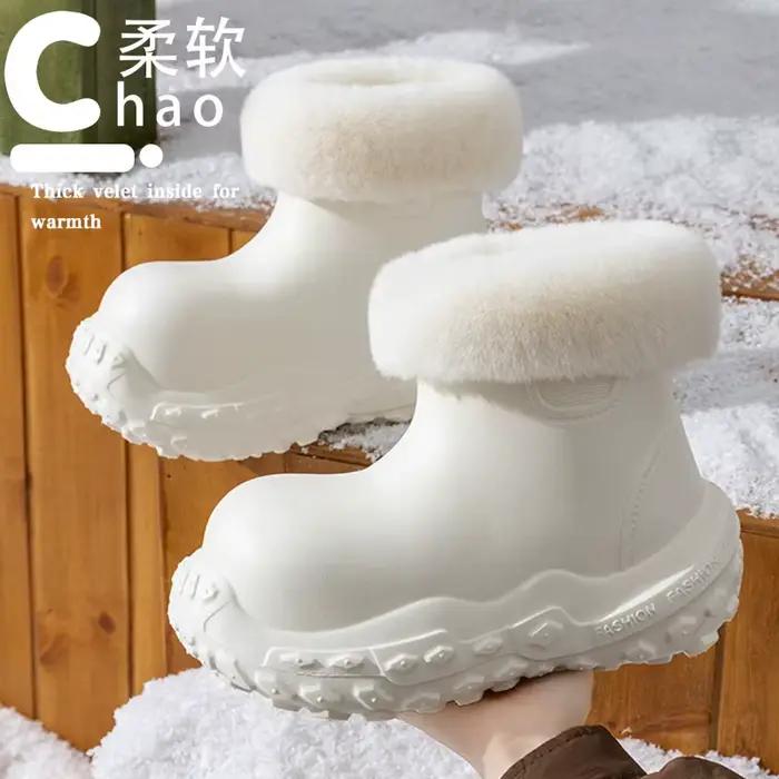Bottines Ankel pour femmes, bottes d'hiver chaudes pour l'extérieur, bottes de neige à plateforme épaisse, imperméables, antidérapantes, chaussures chaudes pour femmes, bottes de pluie décontractées.
