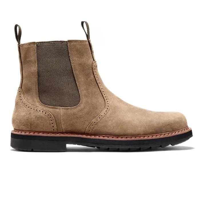 Bottes Chelsea en cuir véritable mi-mollet pour hommes bout rond printemps automne grandes tailles décontractées style britannique