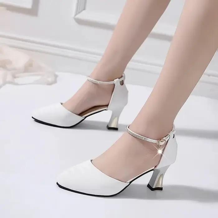 Szpilki Damskie – chaussures à talons hauts en daim noir pour femmes, escarpins décontractés à rivets bleus, à la mode, de fête, printemps-été, G5145