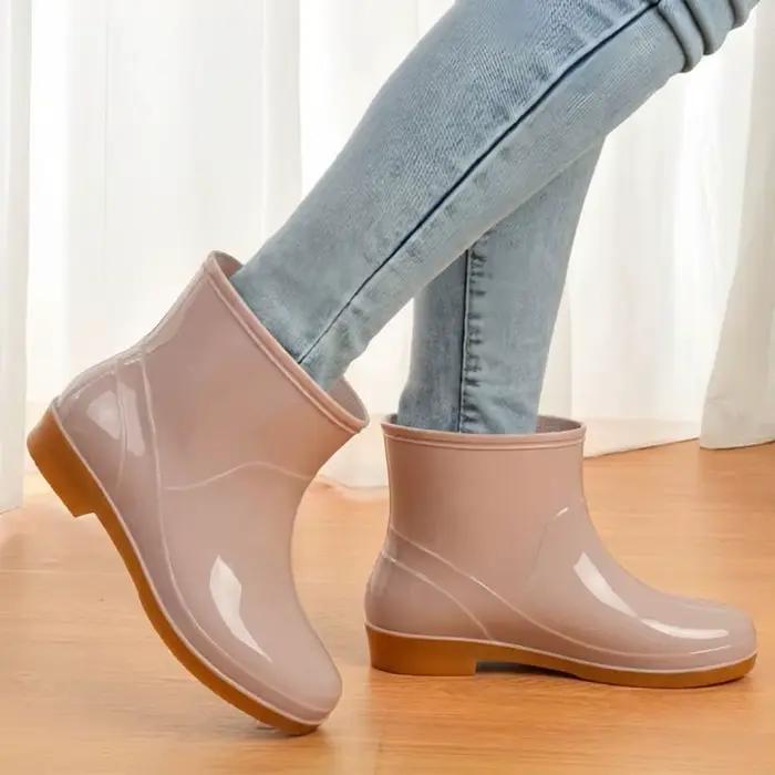 Bottes de pluie courtes antidérapantes pour femmes, imperméables, basses, légères et durables, pour le jardin, l'extérieur, la cuisine et le travail