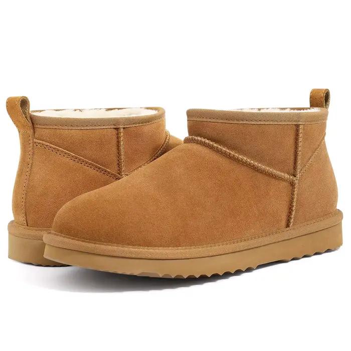 Mini bottes en daim véritable pour femmes