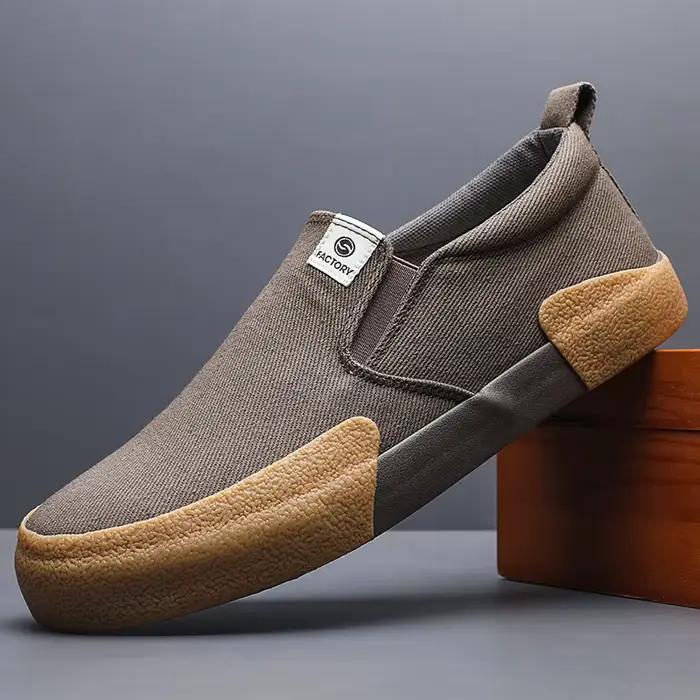 Chaussures en toile pour hommes décontractées style coréen color block respirantes et confortables pour hommes occassions printanières et automnales