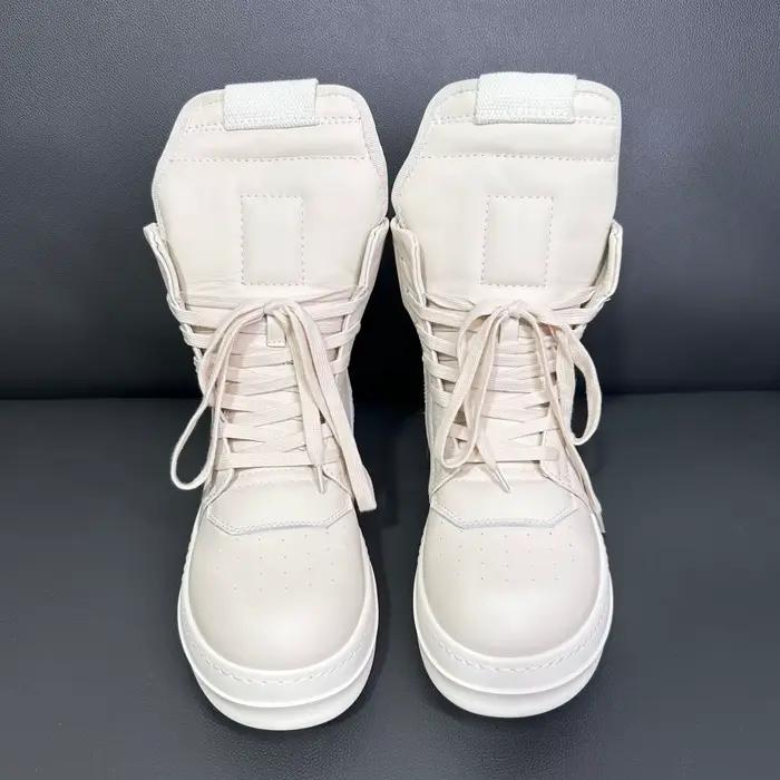 Ro luxe hommes chaussure ivoire blanc cuir bottine extérieur bottes haut chaussures décontractées fermeture éclair femmes Sneaker peau de vache baskets
