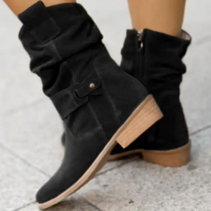 Bottes en daim à plateforme souple pour femmes