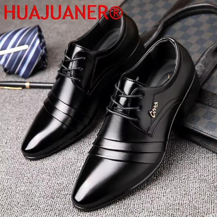 Chaussures en cuir PU pour hommes, nouvelle mode, robe d'affaires de mariage, boîtes de nuit, Oxfords, chaussures de travail respirantes à lacets