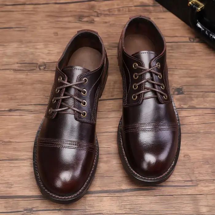 Men's Casual Shoes Tooling Boots Man Cow Leather Male Ankle Boots Vintage Men's Handmade Boots