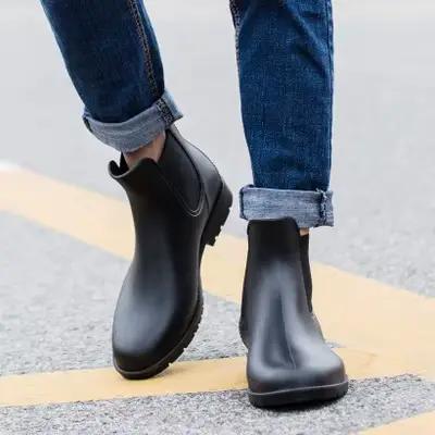 Stephanboots-Bottes de pluie basses et chaudes pour homme, chaussures d'eau imperméables pour la pêche