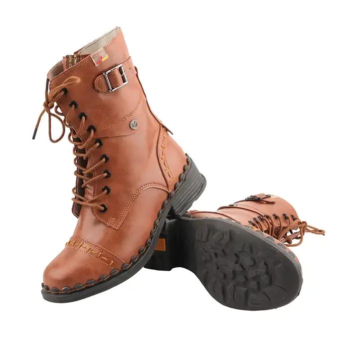 TMA EYES-Bottes vintage en cuir pour femmes, chaussures décontractées confortables, document solide, nouvelle collection, mode automne et hiver