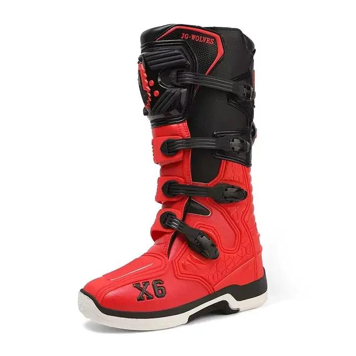 Bottes de Moto NYQD Cuir Robuste Protection Mi-Mollet Pour Hommes Femmes Sécurité Course Rallye Occasions Spéciales