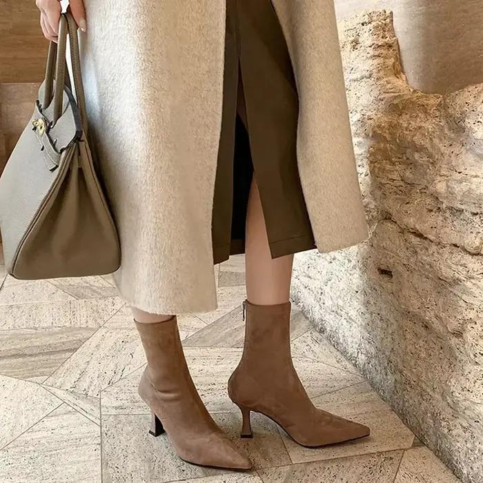 Bottines Vintage à bout pointu pour femme