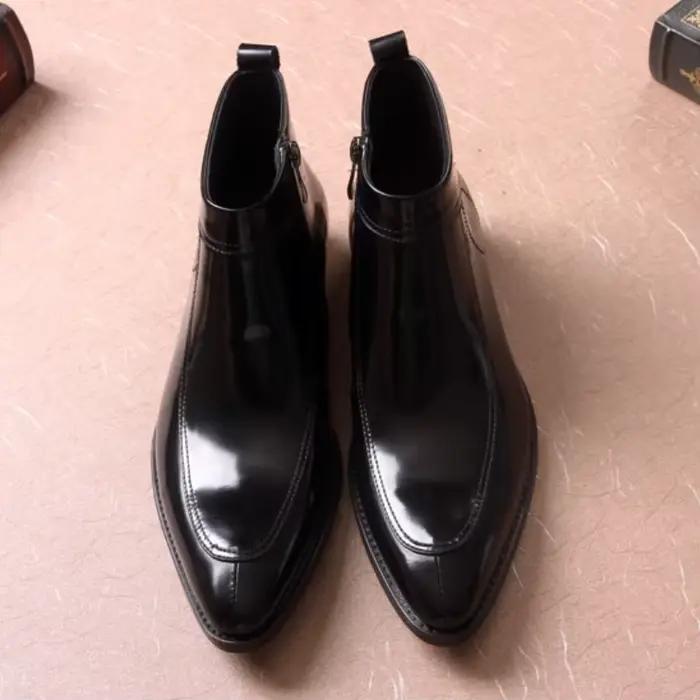 Cuir verni, bottes Chelsea homme