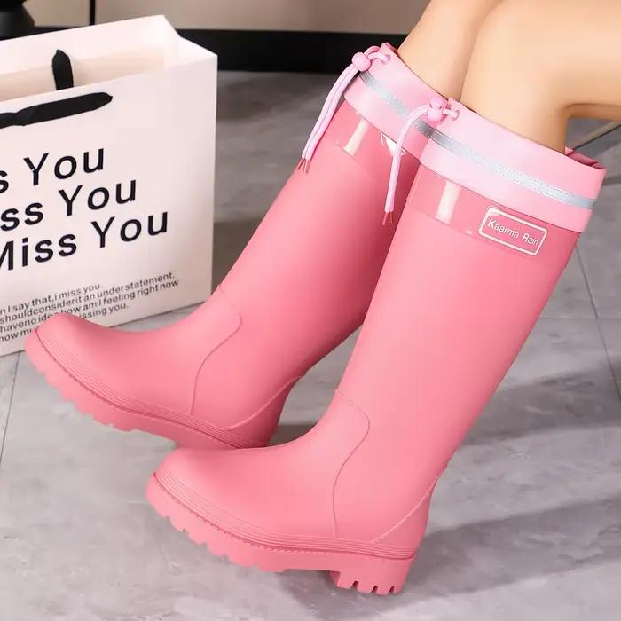 Bottes de pluie roses tendance pour femmes