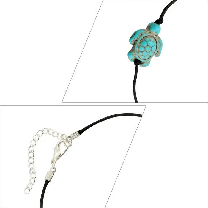 Tortue cheville bijoux bracelets de cheville pied pendentif chaîne Boutique noir Turquoise femme