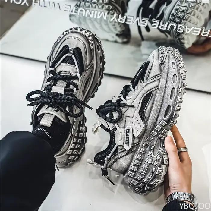 Printemps nouvelle semelle épaisse hauteur augmentant décontracté confortable chaussures pour hommes Niche tendance polyvalent maille à la mode chaussures pour hommes 2026