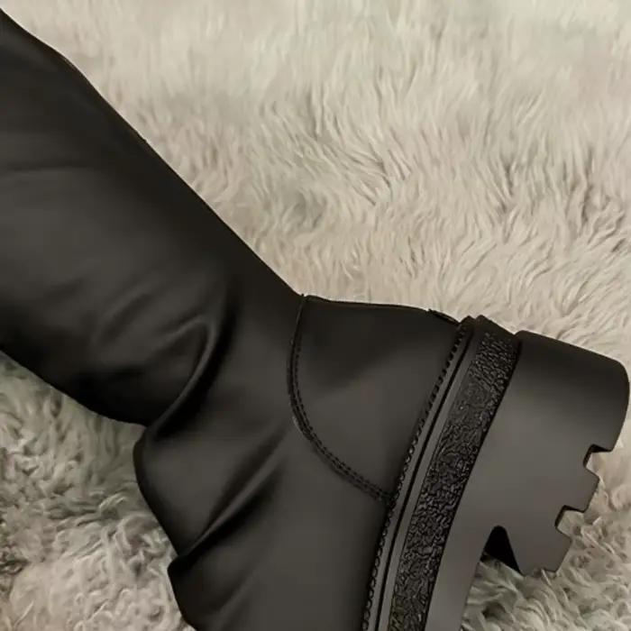 Dames mode genou bottes talons hauts mince grand automne hiver chaud semelle épaisse bottes élastiques grand cavalier bottes Botas De Mujer