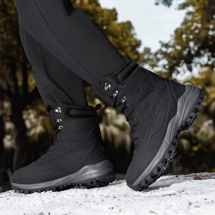 Bottes de neige d'extérieur pour hommes avec doublure polaire