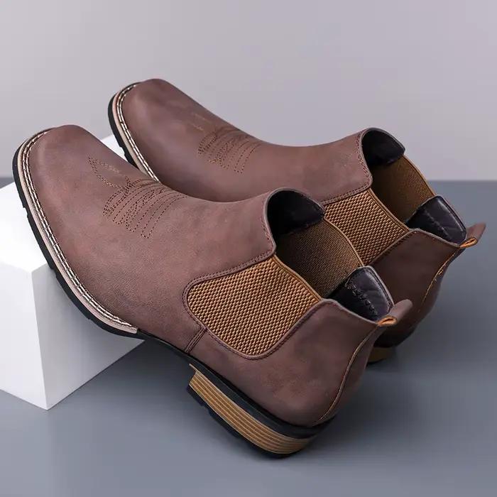 Bottines Chelsea noires mat pour hommes