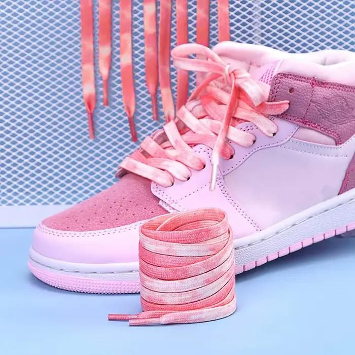 Lacets à teinture par nouage couleurs dégradées pour chaussures de sport bottes baskets patins