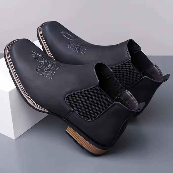 Bottines Chelsea noires mat pour hommes