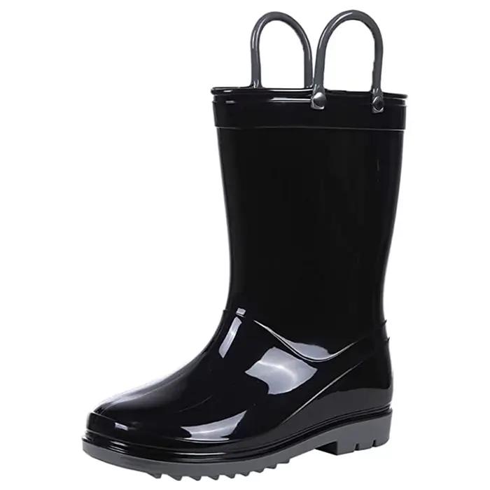 Shevalues nouvelles bottes de pluie pour garçons filles bottes de pluie imperméables antidérapantes pour tout-petits avec poignées faciles à enfiler bottes confortables antidérapantes mignonnes