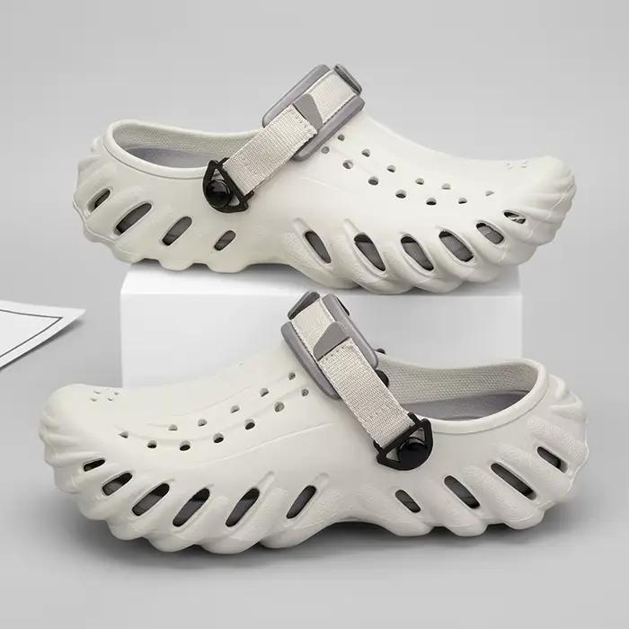 Chaussures à enfiler pour hommes de marque - Chaussures perforées souples et confortables, imperméables pour l'extérieur, rehaussantes, chaussures de conduite en EVA