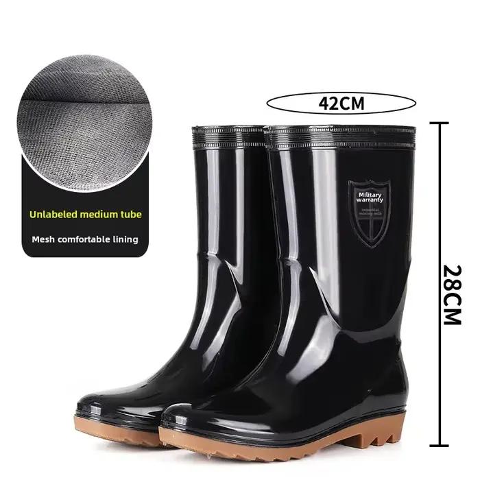 Bottes de Pluie Mi-Mollets pour Hommes, Confortables, Hygiéniques et Durables Occasions Spéciales et Quotidiennes
