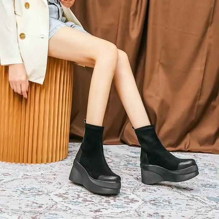 Bottines à plateforme courte pour femmes