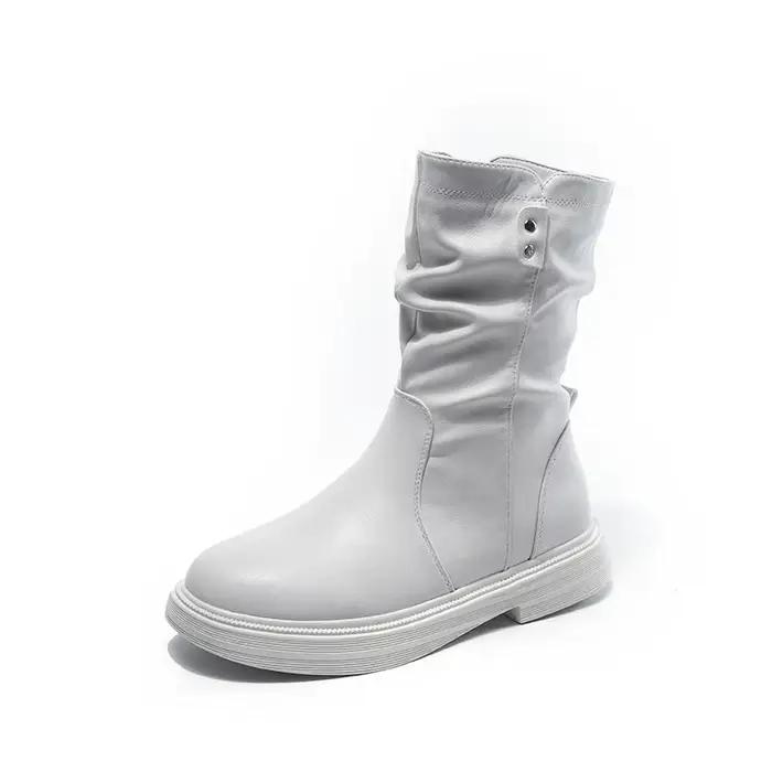 Bottes polyvalentes pour femmes printemps automne PVC étanches talon rond bout rond occasionnelles décontractées