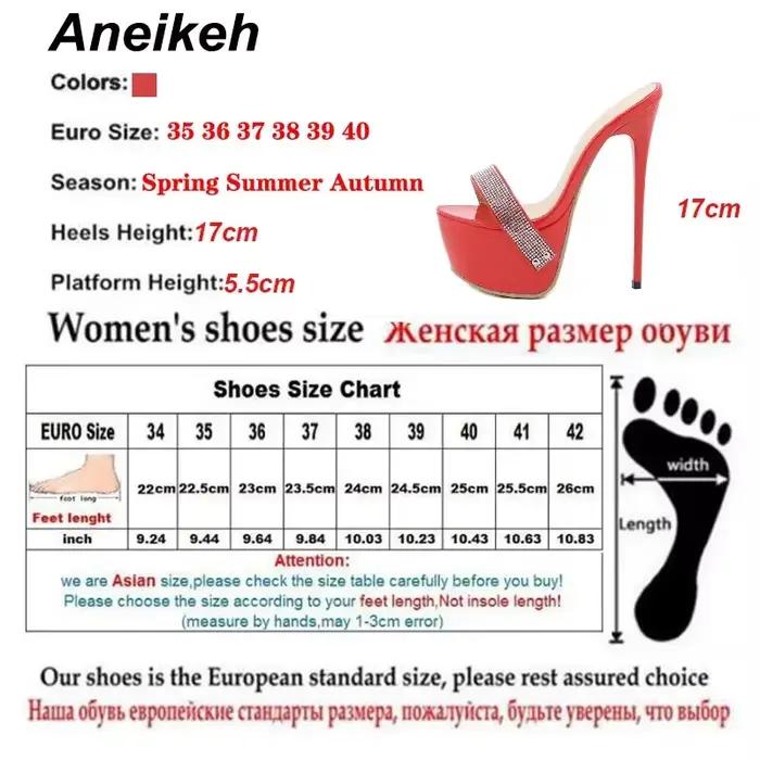 Aneikeh Sexy plate-forme Bling Ultra haute Mules pantoufles PU diapositives adulte nouvelle mode chaussures pour femmes été Rome classiques à pois