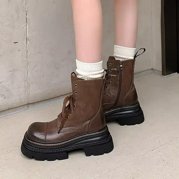 Bottines à plateforme en fourrure et sans fourrure pour femme