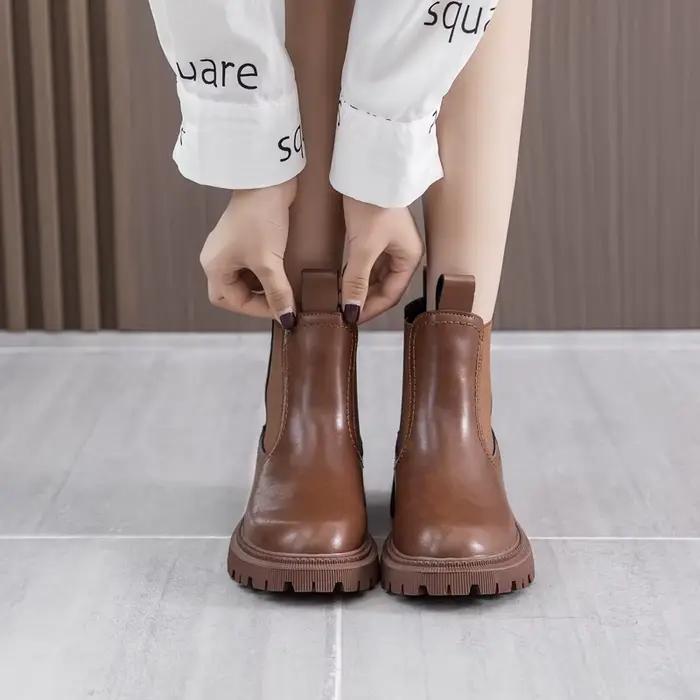 AIYUQI femmes Chelsea bottes en cuir véritable nouveau automne hiver mode