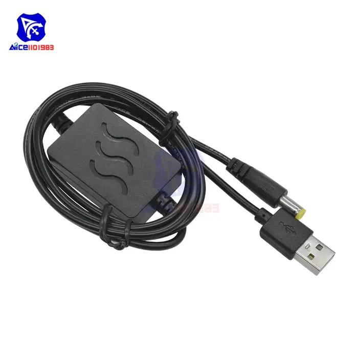 Câble d'alimentation USB vers 5.5x2.1mm, 5V à 9V/12V, pour ventilateur, haut-parleur de voiture