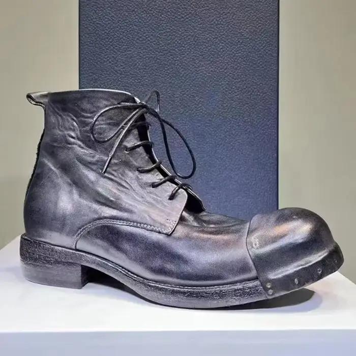 Bottes en cuir de cheval vintage faites à la main Goodyear pour hommes