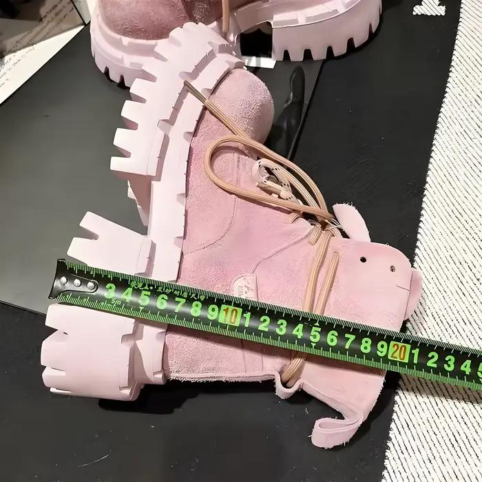 Femmes Punk plate-forme bottes chaussures décontractées de haute qualité en plein air fond épais