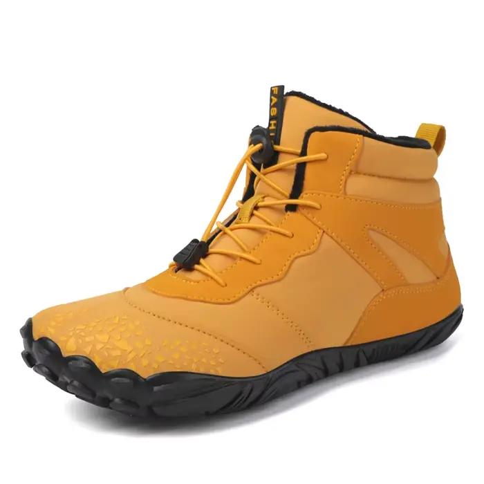 Bottes pieds nus pour femmes et hommes, chaussures de neige chaudes en peluche, antidérapantes, imperméables, chaussures de randonnée en plein air, grande taille, hiver