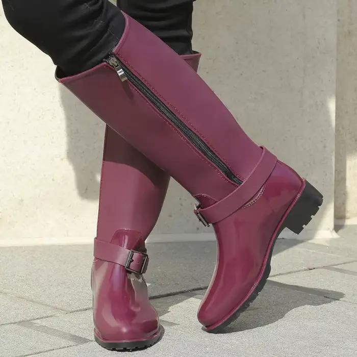 Bottes hautes à fermeture éclair pour femmes
